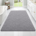 OLANLY Large Bathroom Rugs - Extra Soft Chenille Bath Mats with Rubber Backing | 70x46, Quick Dry, Grey