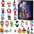 Halloween Advent Calendar 2025,Contains 24 Gifts, Nightmare Before Christmas Advent Calendar, Scary Halloween Doll Collectible Horror Figures Gift for (Black) (Black)