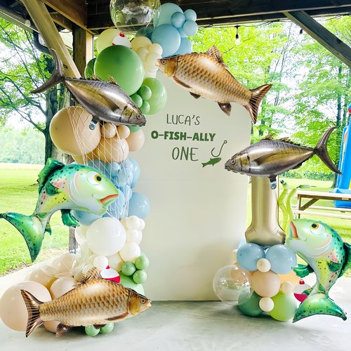 6Pcs Fish Balloons/O fishally One First Birthday/Realistic Carp Tuna Salmon Balloons/Gone Fishing Baby Shower Decorations/Let’s Go Fishing/Little Fisherman Fish Fest/Fishing Tournament Enthusiast Gift