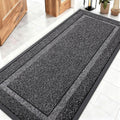 OLANLY Indoor Outdoor Front Door Mat - Waterproof All-Season Doormat | Sturdy Rubber, 59x23, Black & White