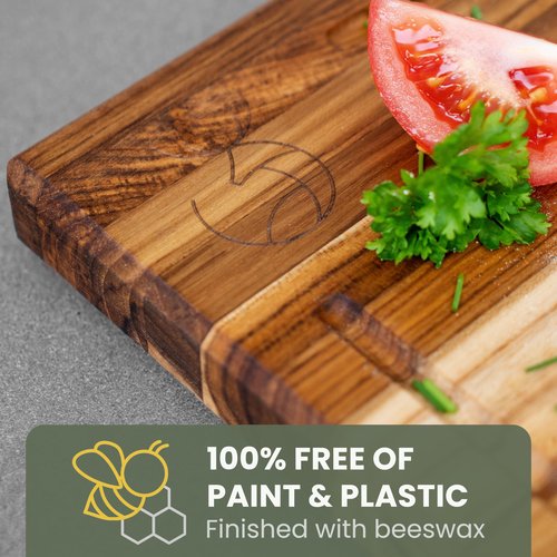 WALDWERK Large Teak Wood Cutting Board (18 x 14 x 1.2") - Solid Wood Cutting Board - Large Teak Wood Chopping Board - Wooden Butcher Block for Kitchen