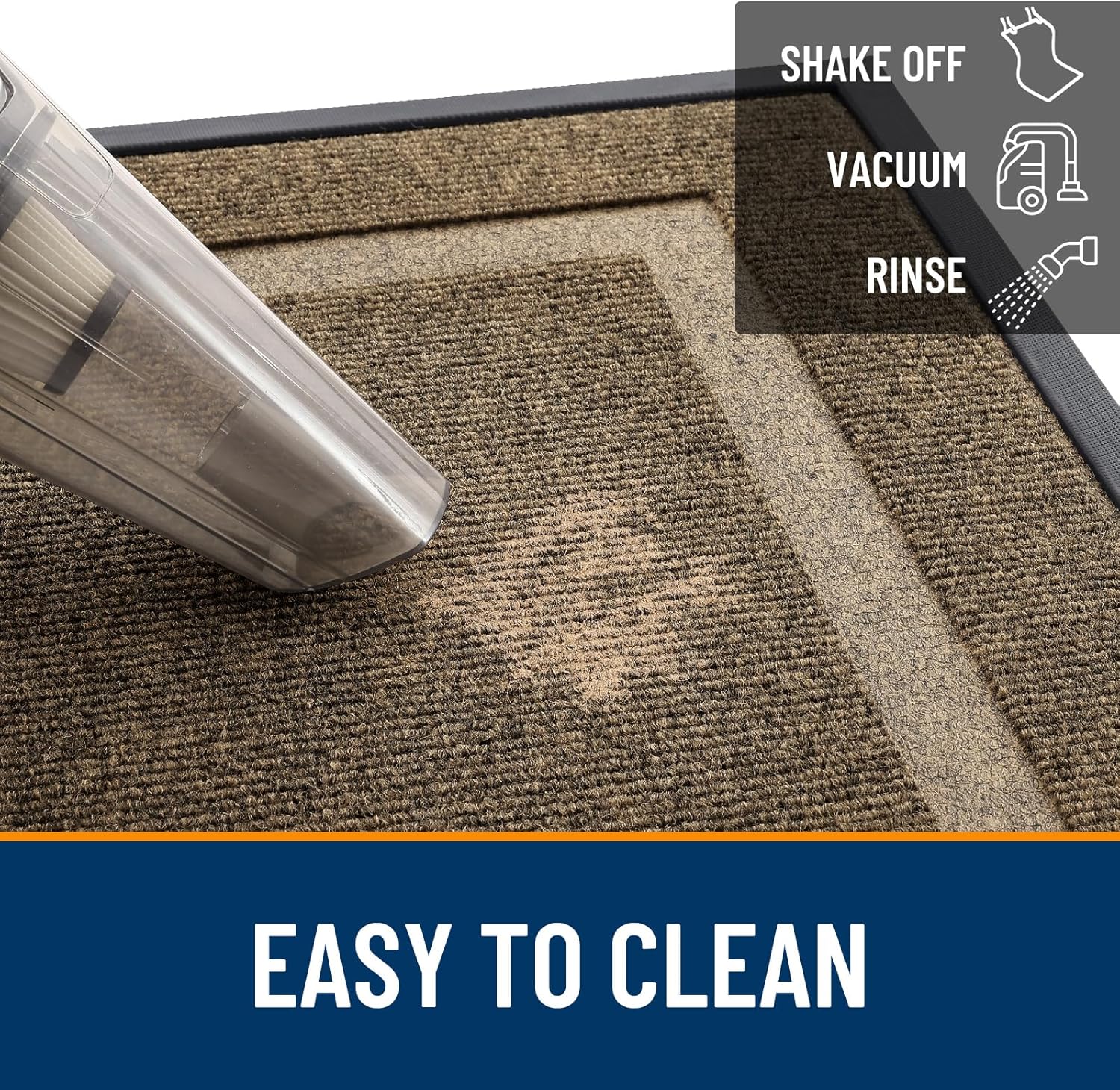 OLANLY Waterproof Front Door Mat - All-Season, Fade Resistant, Easy Clean | 47x32 Inches, Brown