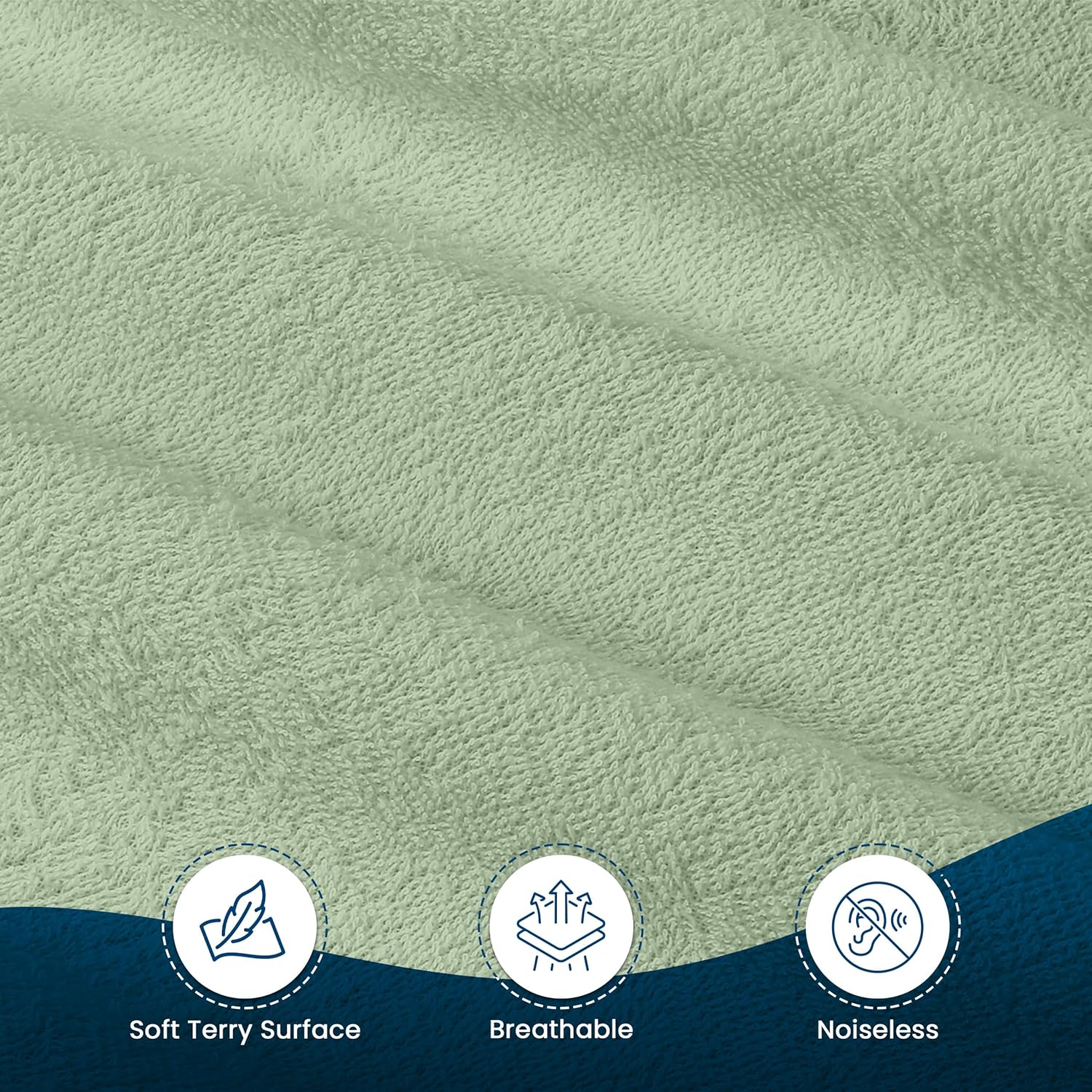 Utopia Bedding Waterproof King Size Mattress Protector - Premium 200 GSM Terry Cover, Soft & Breathable, Fitted Sheet Style with 17" Deep Pockets (Sage)
