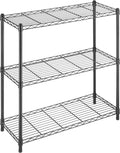 Whitmor 3 Tier Metal Shelving Unit - Heavy Duty Storage Shelves with 400 lbs Capacity Each | Adjustable, Easy Assembly, Black, 36"L x 14"W x 36"H