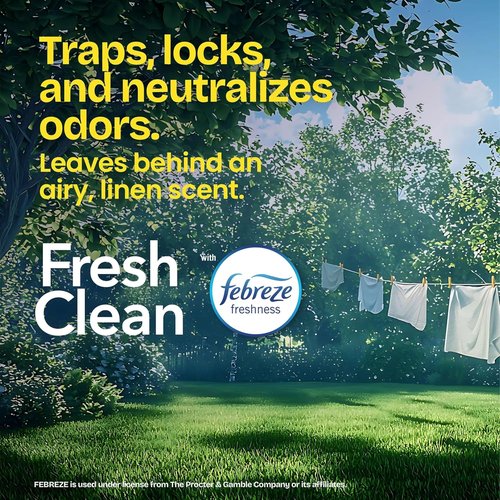 Glad Medium Trash Bags - 8 Gallon Febreze Fresh Clean Garbage Bags with Odor Control | 80 Count