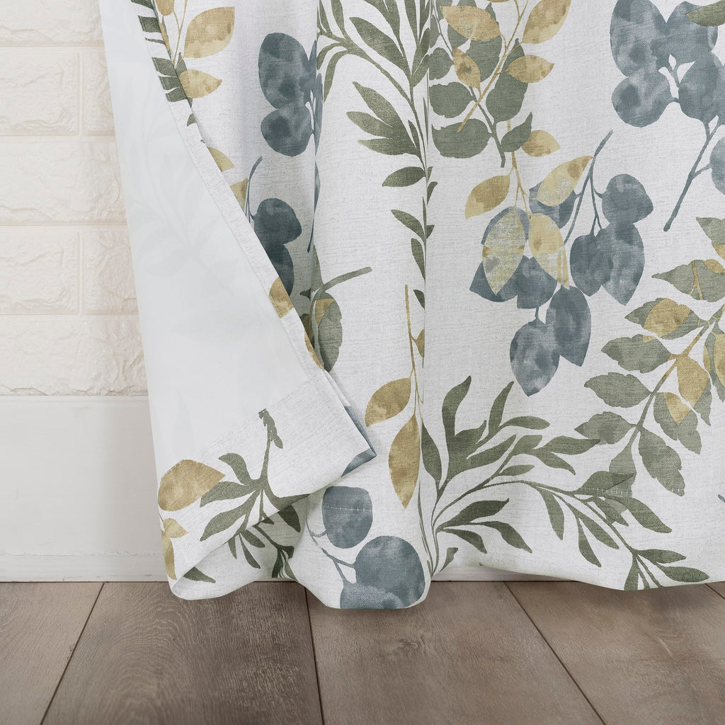 Sun Zero Remi Floral Leaf Print Blackout Grommet Curtain Panel, 40" x 63", Multi
