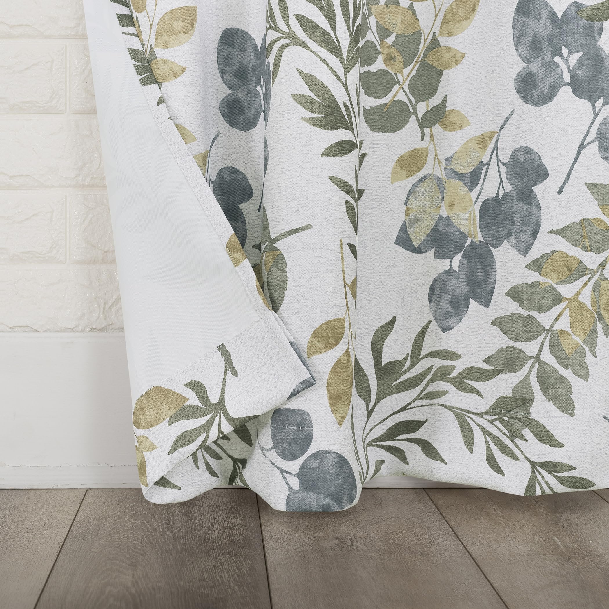 Sun Zero Remi Floral Leaf Print Blackout Grommet Curtain Panel, 40" x 63", Multi