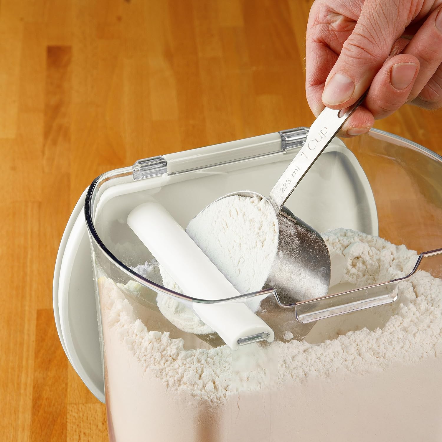 ProKeeper | Airtight Kitchen Storage Canister Set - Keeps Flour & Sugar Fresh | 6-Piece White Set