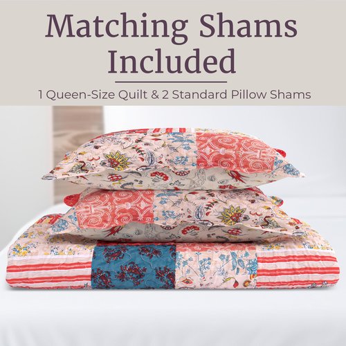 Lavish Home 3 Piece Mallory Quilt Set - Full/Queen
