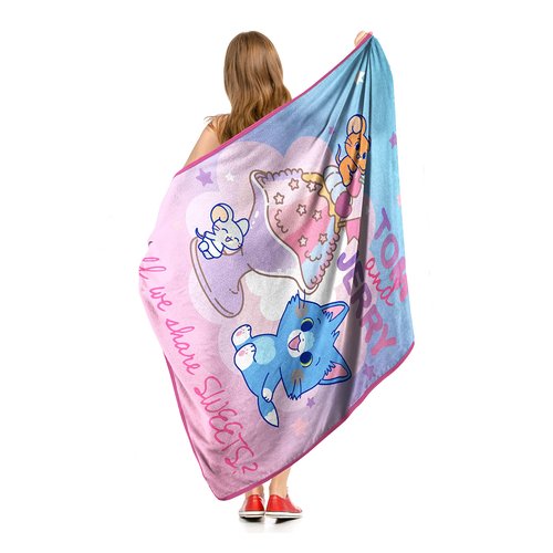 Northwest Tom & Jerry Micro Raschel Throw Blanket, 46" x 60", Sharing Sweets