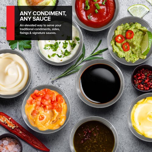 2.5 oz Stainless Steel Condiment Cups (12 Pack), Individual Portion Dipping Sauce Cups, Small Metal Ramekins for Ketchup, Marinara, BBQ Sauce, and More! Reusable Condiment Cups for Restaurants
