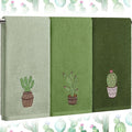 FuWeave 3 Pcs Green Cactus Summer Hand Towels for Bathroom 100% Cotton 29.5 x 13.8'' Embroidered Decorative Absorbent Soft Bath Hand Towels for Bathroom Kitchen Gift Decor