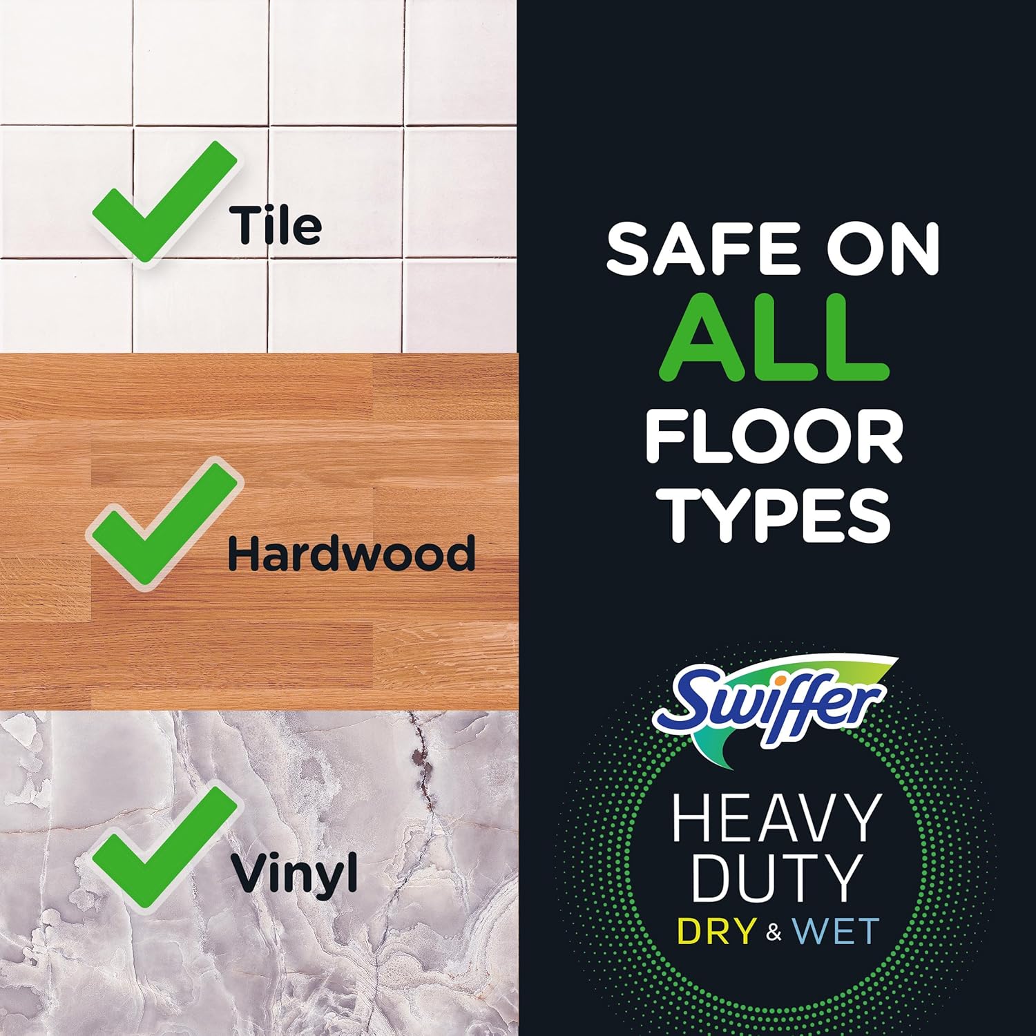 Swiffer Sweep + Mop Dry Pads Refill - Heavy Duty Multi-Surface Floor Cleaner Wipes | 40 Count