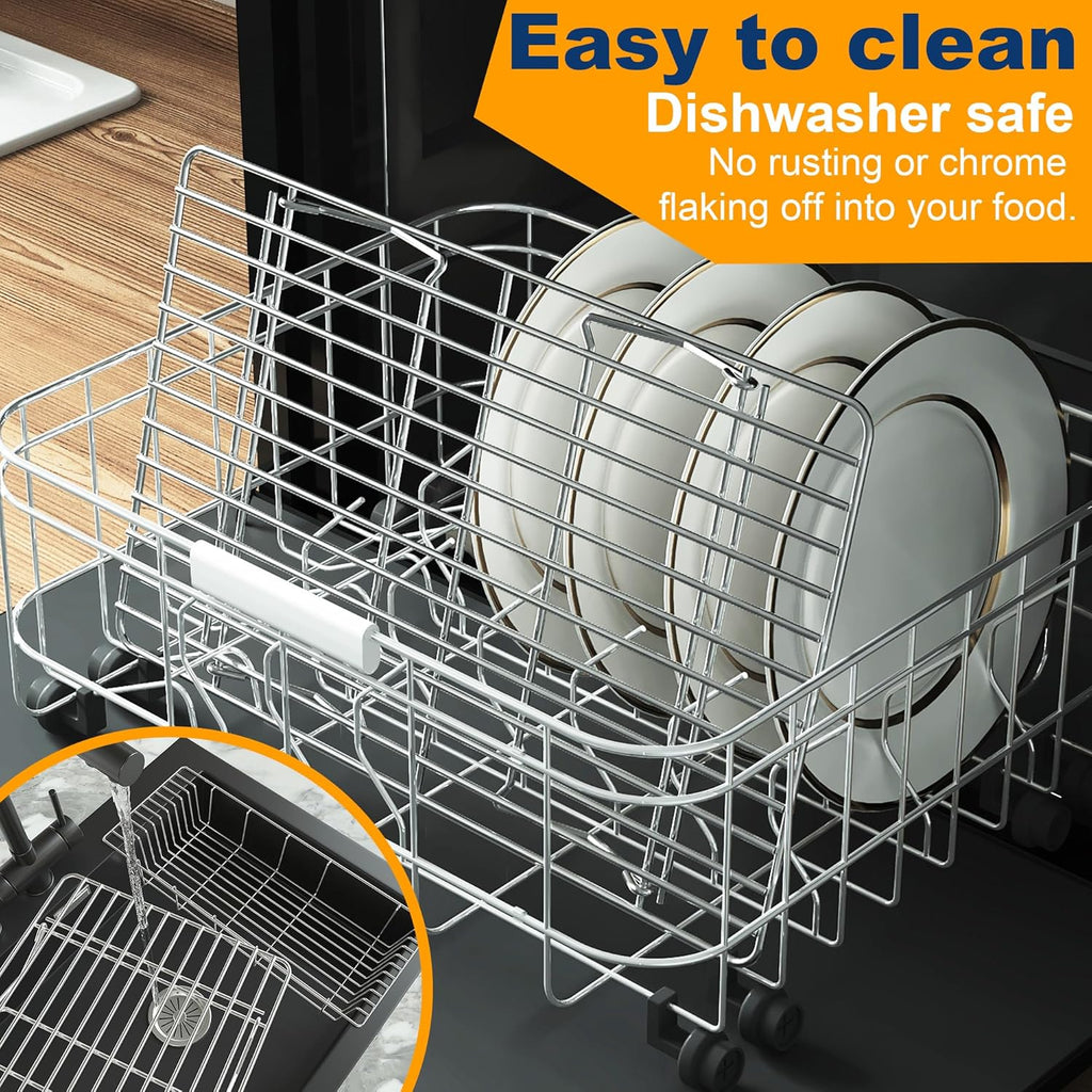 Skiennix 3-Tier Stackable Cooling Rack - Heavy Duty Baking Rack for Cookies, Pizza, Cakes | 15.8” x 10” - Oven & Dishwasher Safe - Silver