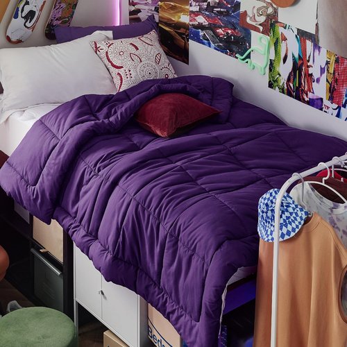 Bedsure Comforter Duvet Insert - All-Season Twin XL Quilted Down Alternative Blanket, Purple 92 x 68 Inches