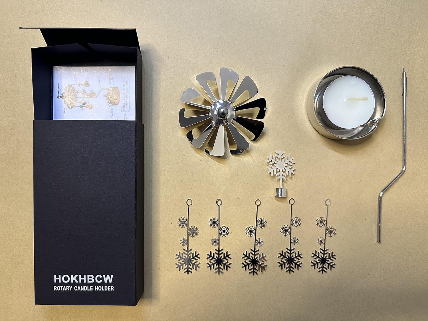 Skiennix Rotary Candle Holder - Elegant Spinning Metal Design | Perfect Small Gift for Any Occasion