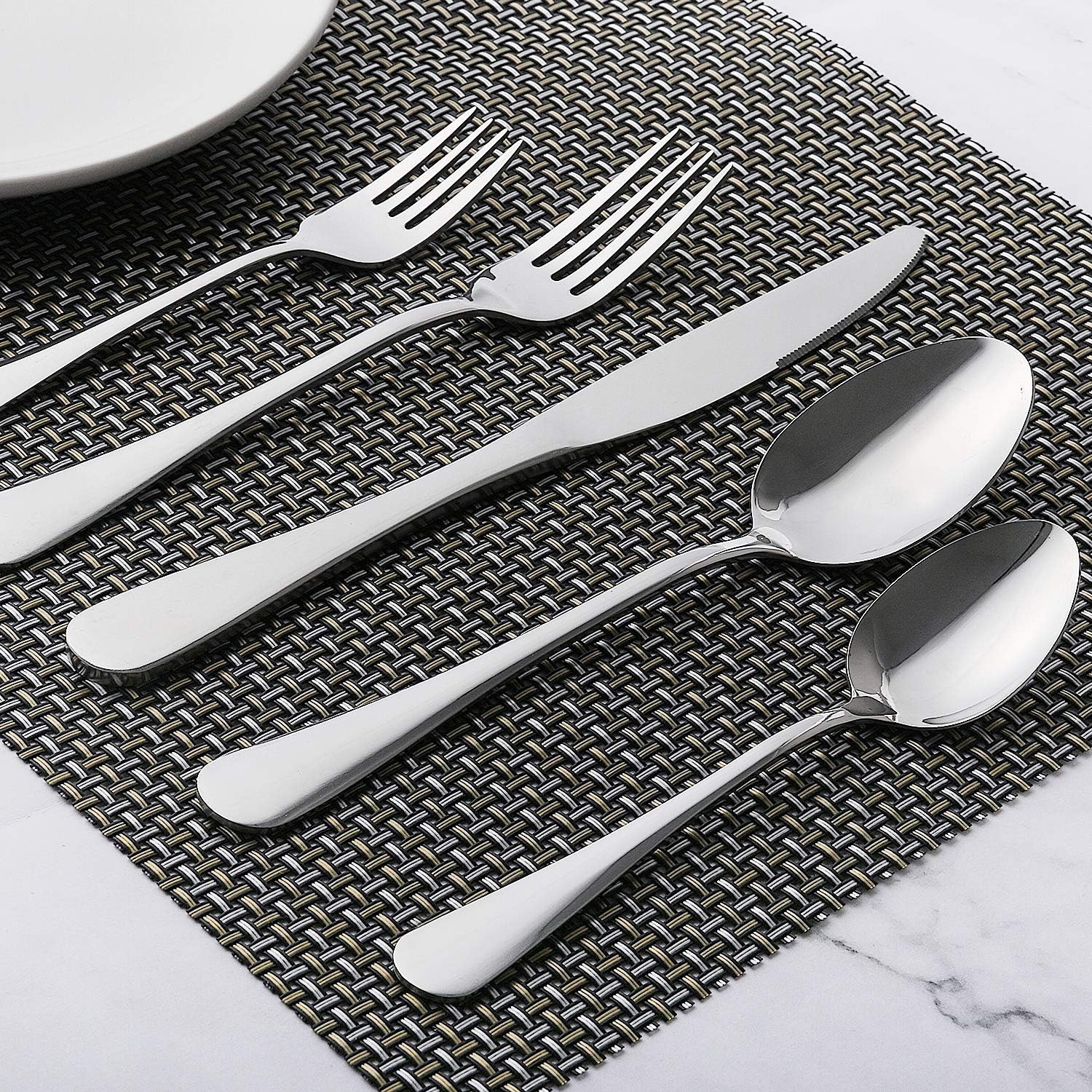Regine Switzerland 40-Piece Stainless Steel Silverware Set - Service for 8 | Mirror Polished & Dishwasher Safe
