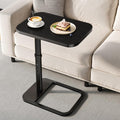 Branwick Adjustable Height TV Tray Table with Bumper Rounded Corner Design & Flip-top Side Table for Bedroom, Living Room, Bathroom and Study, End Table for Eating, Dinner or Laptop, Black