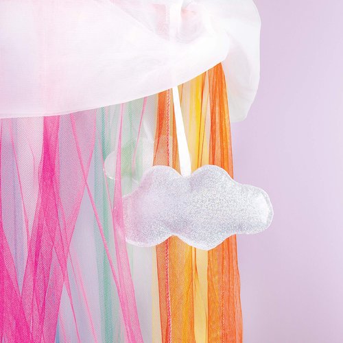 3C4G Rainbow Bright Canopy - Rainbow Bed Canopy for Girls - Hanging Net Canopy for Beds, Chairs & Reading Corners - 8’ Height & 24’ Diameter Hoop - for Ages 6+ by Make It Real