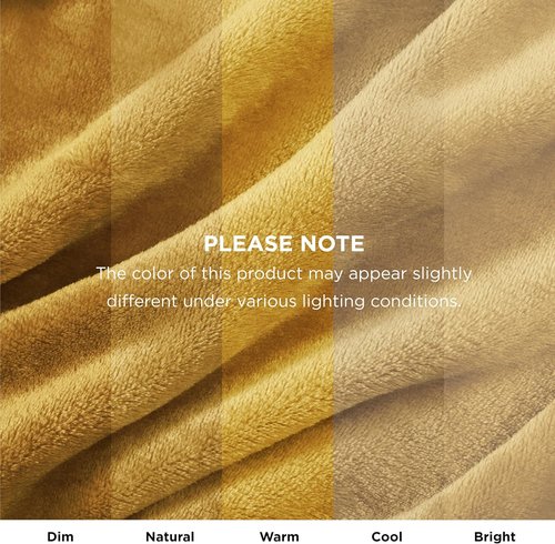 Bedsure GentleSoft Fleece Blanket - King Size Gold Yellow | Soft, Lightweight, Plush Microfiber, 108x90 Inches