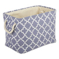 DII Polyester Container with Handles, Lattice Storage Bin, Medium, Stonewash Blue