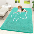 OLANLY Dog Door Mat - Absorbent Non-Slip Muddy Paws Mat | Quick Dry Chenille, 59x35, Teal