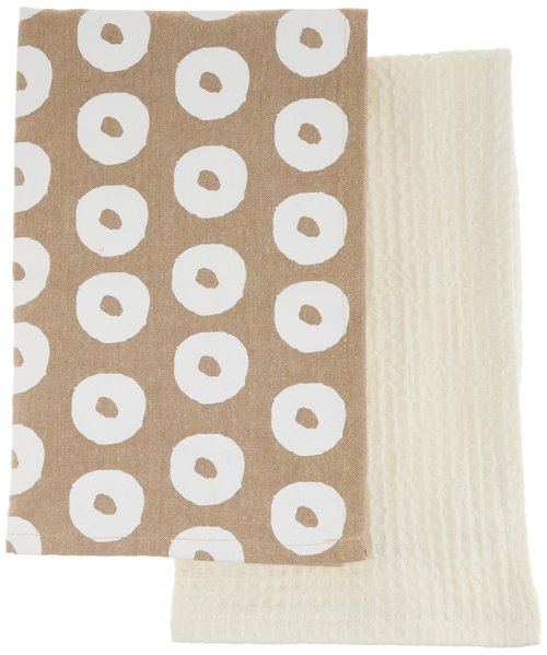 Mud Pie Cream Waffle Towel Set; 26" x 16 1/2"