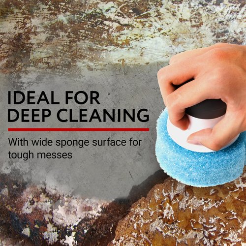 Impresa Dish Mommy Wand Palm Holder - Compatible with Scrub Mommy & Scrub Daddy Sponges - Refillable Silicone Pads - Ergonomic Grip for Handheld Silicone Dish Sponge - Gray/White, Pack of 2