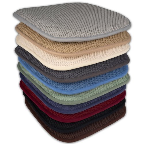 Sweet Home Collection Cushion Memory Foam Chair Pads Honeycomb Nonslip Back Seat Cover 16" x 16", Taupe (Pack of 2)