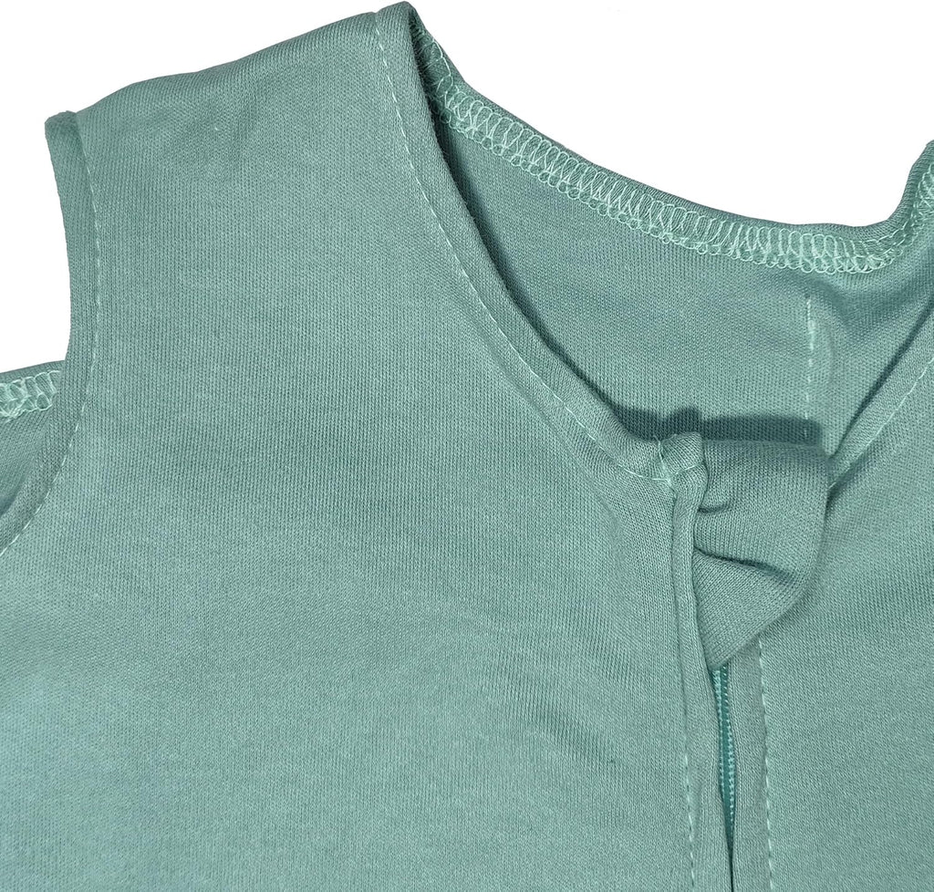 Skiennix Adjustable Cotton Swaddle Sleep Sack - Soft & Breathable Wearable Blanket for Babies 3-6 Months | Cozy Grayish Blue Design