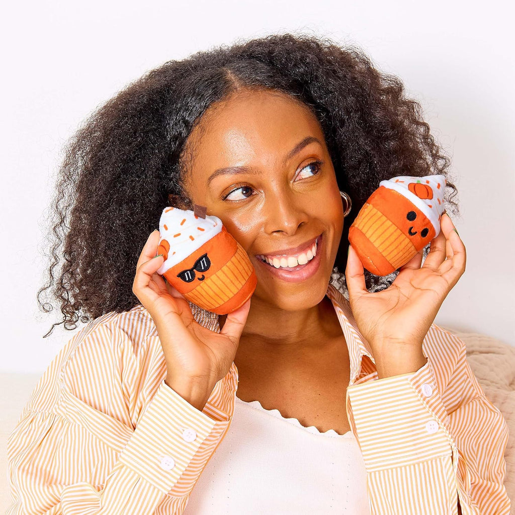 Relatable Emotional Support Lattes - Soft Fall Plushies for All Ages | Perfect Back-to-School Gift Set with 5 Plushies and Basket