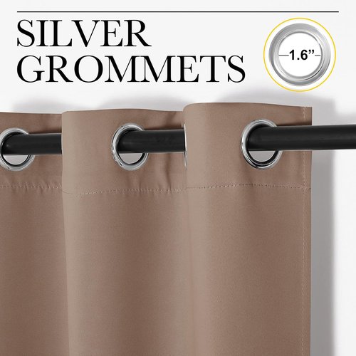 NICETOWN Blackout Curtains - Thermal Insulated Grommet Drapes, Set of 2, 42x78 Inch, Cappuccino