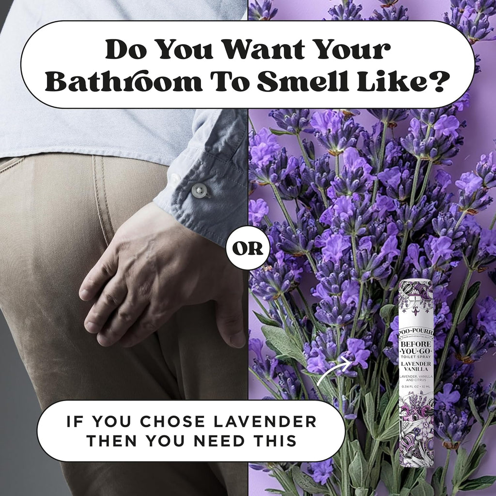 Poo-Pourri Before-You-Go Toilet Spray - Lavender Vanilla Travel Size 10 mL | Odor Eliminator