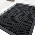 OLANLY Heavy-Duty Front Door Mat | Absorbent Non-Slip Rubber Doormat 29.5x17 - Black Diamond Design