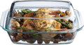 Simax Large Glass Casserole Dish - Oven Safe Bakeware With Lid | 3 Quart Oblong Cooking & Serving Dish