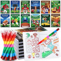 BenLouis 12 Football Mini Coloring Books Kids with 12 Stacking Crayons Sports Football Theme Party Favors Small Activity Books Bulk for Kids Super Football Bowl Party Gift Goodie Bag Stuffers