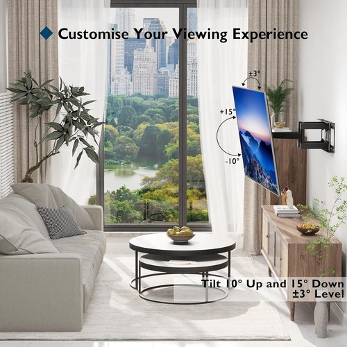 BONTEC Full Motion TV Wall Mount - Fits 23-70 Inch TVs, Swivel & Tilt Dual Arms, Holds Up to 99 lbs