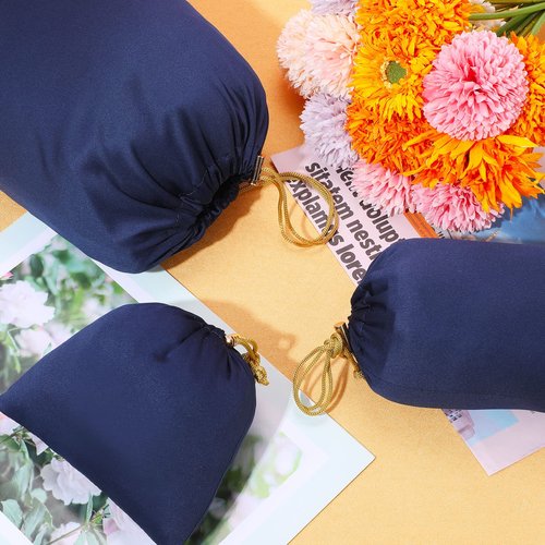 Nuogo 30 Pcs Adult Game Toy Storage Bags 3 Sizes Microfiber Drawstring Bag Adjustable Toys Organizer Foldable Ditty Bag Pouch for Jewelry Cosmetic(Blue)