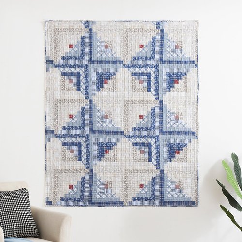 Greenland Home Cottage Cabin - Traditional Motif - Quilted Throw Blanket, 50 x 60 inches, Calico