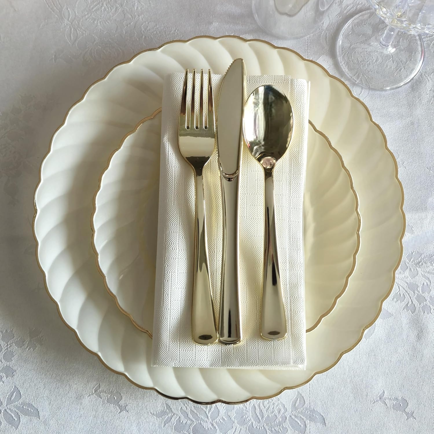 OCCASIONS Premium 3-Ply Wedding Party Dinner Paper Napkins - 240 Piece Pack, Square Fold