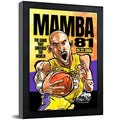 Play Strong Kobe Bryant MAMBA 81 Superstar Tribute 9x12 Inch Framed Fine Art Watercolor Print