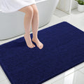 OLANLY Large Bathroom Rugs - Extra Soft Chenille Bath Mats | Quick-Dry, Machine Washable, Navy 47x32