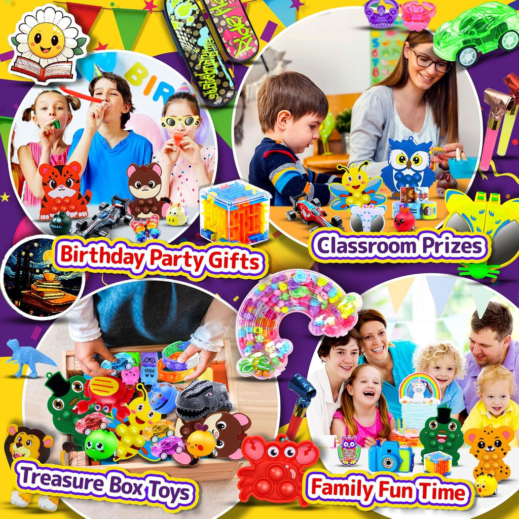 Skiennix 1000 PCS Fidget Toys - Bulk Party Favors for Kids | Classroom Prizes & Birthday Gifts