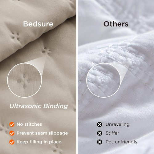 Bedsure California King Quilt - Linen Bedspread California King Size & Lightweight Comforter, Modern Farmhouse Coverlet with Clover Pattern, Ultra Soft All-Season Bedding, 111x106 Inches