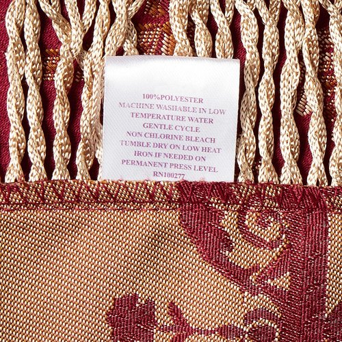 Violet Linen Prestige Damask Design Tablecloths, 60" X 140", Burgundy