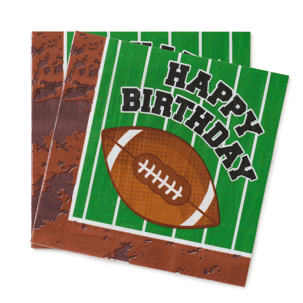 Royal Bluebonnet Football Birthday Party Decorations -Service for 24- Football Birthday Plates (7 & 9 Inch), Napkins and Cups for Decorations for Boys and Girls First Down 1st Party Supplies