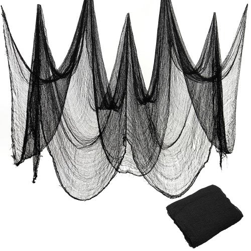 Land Guard Halloween Gauze Cloth, Black Creepy Cloth, 80×200 Inch Creepy Fabric Halloween for Haunted House Supplies, Party Outdoor, Indoor