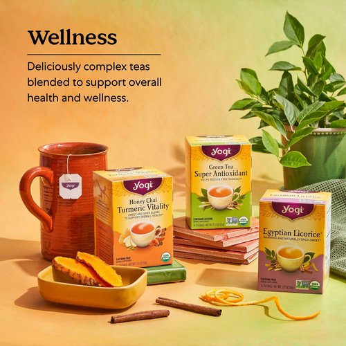 Yogi Tea Mandarin Mint Mindfulness - 16 Tea Bags per Pack (6 Pack) - Organic Mandarin Mint Tea - Calming Herbal Tea - Includes Ashwagandha, Reishi Mushroom, Mandarin, Peppermint & More