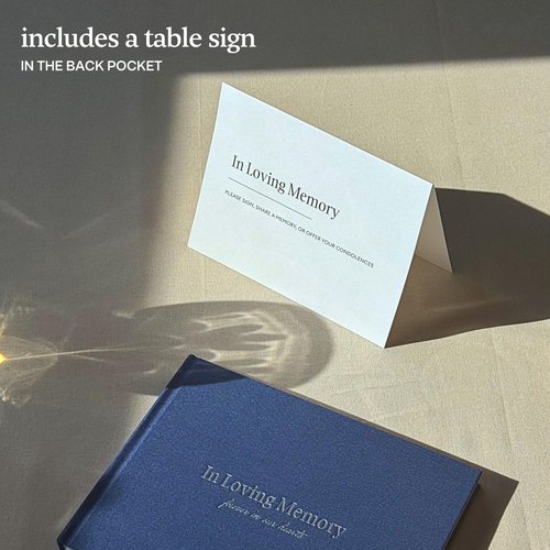 Kunitsa Co. Funeral Guest Book for Memorial Service, in Loving Memory, Navy Blue Cover