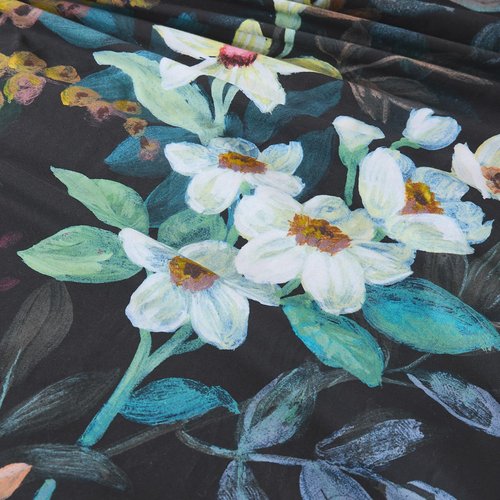 Lush Decor Fantasy Floral Cotton Duvet Cover 3 Piece Set Full/Queen Black - Floral Duvet - Black Bedding Set - Goth Bedding - Modern Victorian Decor